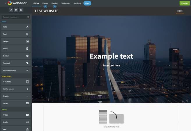 JouwWeb platform interface screenshot - Nederlandse website builder dashboard