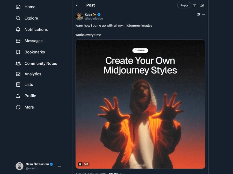 Midjourney review web interface voorbeeld zonder Discord