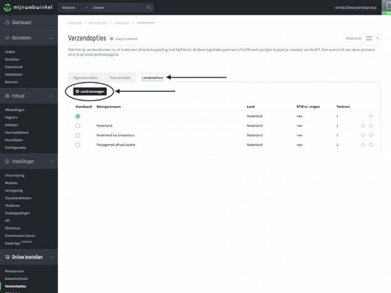 Mijnwebwinkel review editor interface en templates
