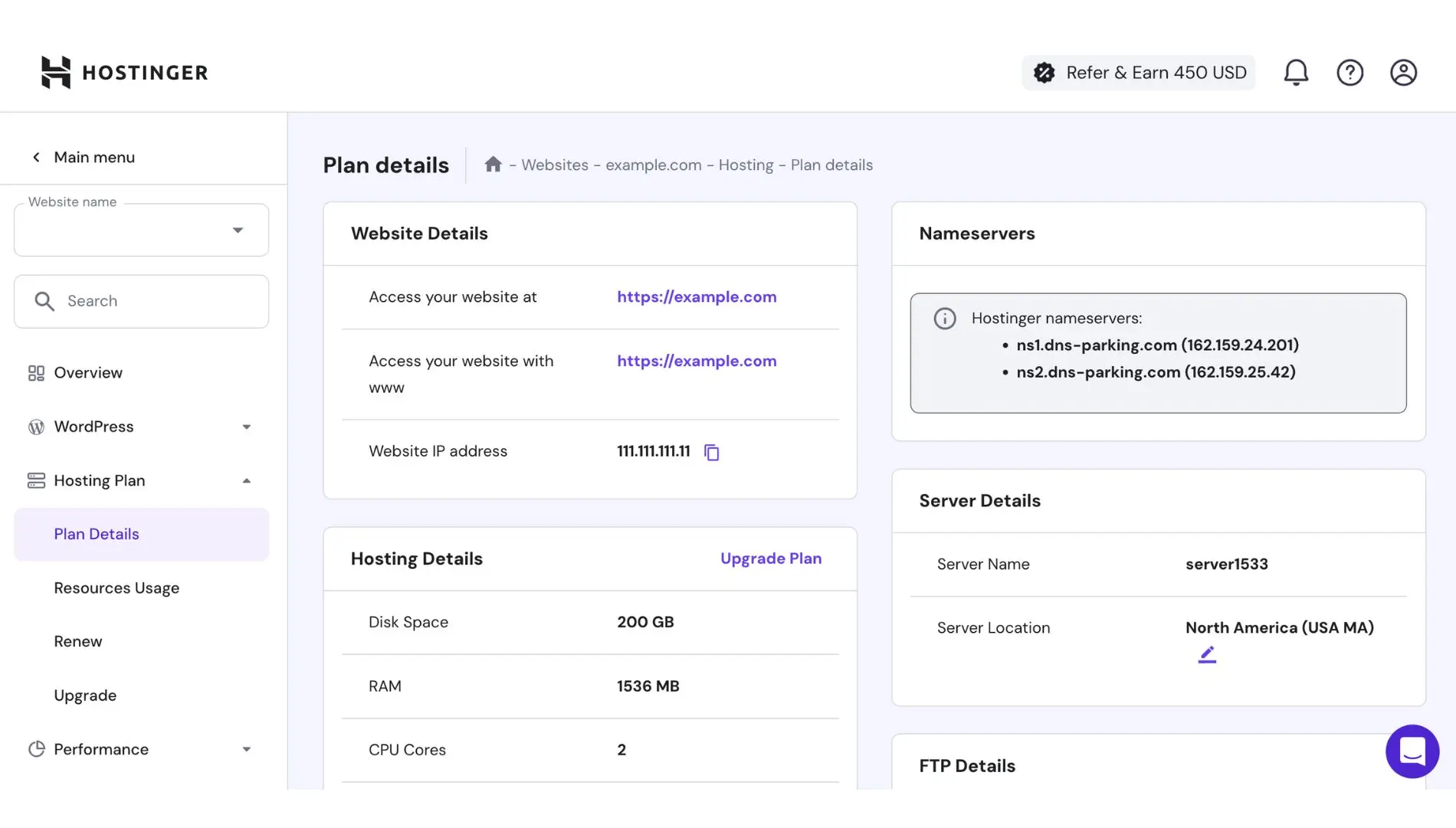 Hostinger webhosting Nederland hPanel dashboard interface voor MKB gebruikers