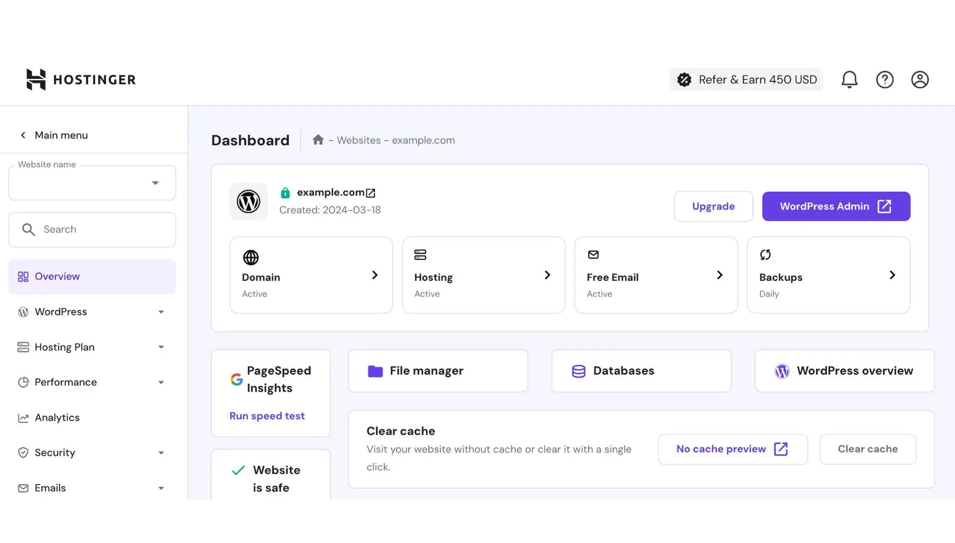 Hostinger snelheidstest resultaten uptime monitoring dashboard prestatiedata Europa
