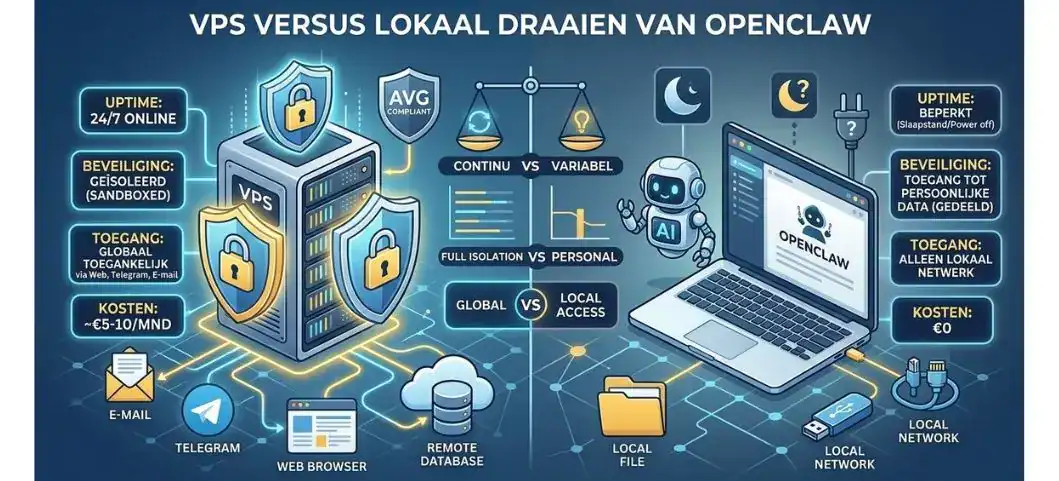 VPS versus lokaal draaien van OpenClaw
